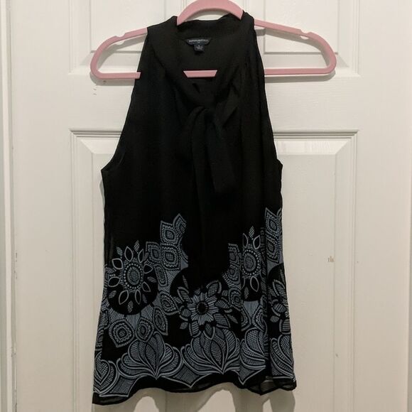 Banana Republic black and gray blouse Sz L - Picture 1 of 6